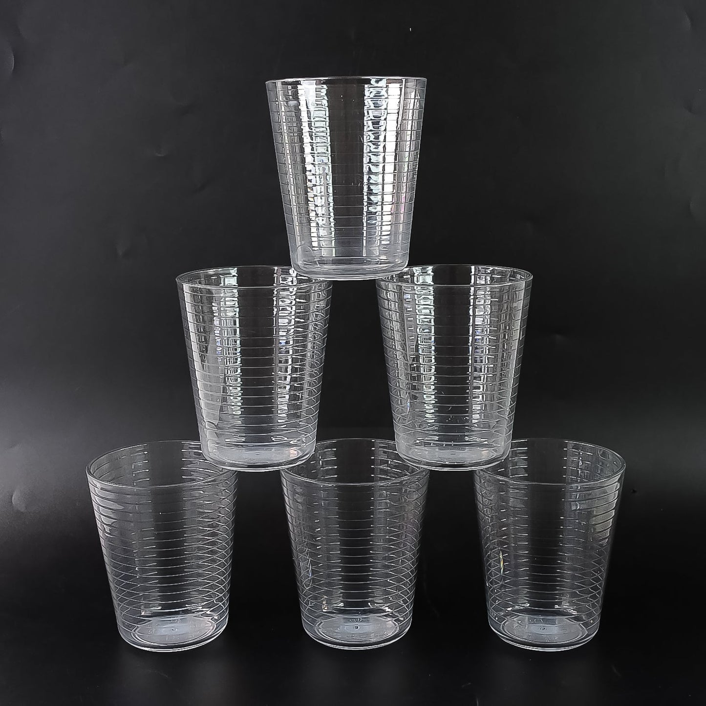 Apex Pyramid Ringo Plastic Glass – 300ml Approx | Durable, Crystal-Clear Tumbler