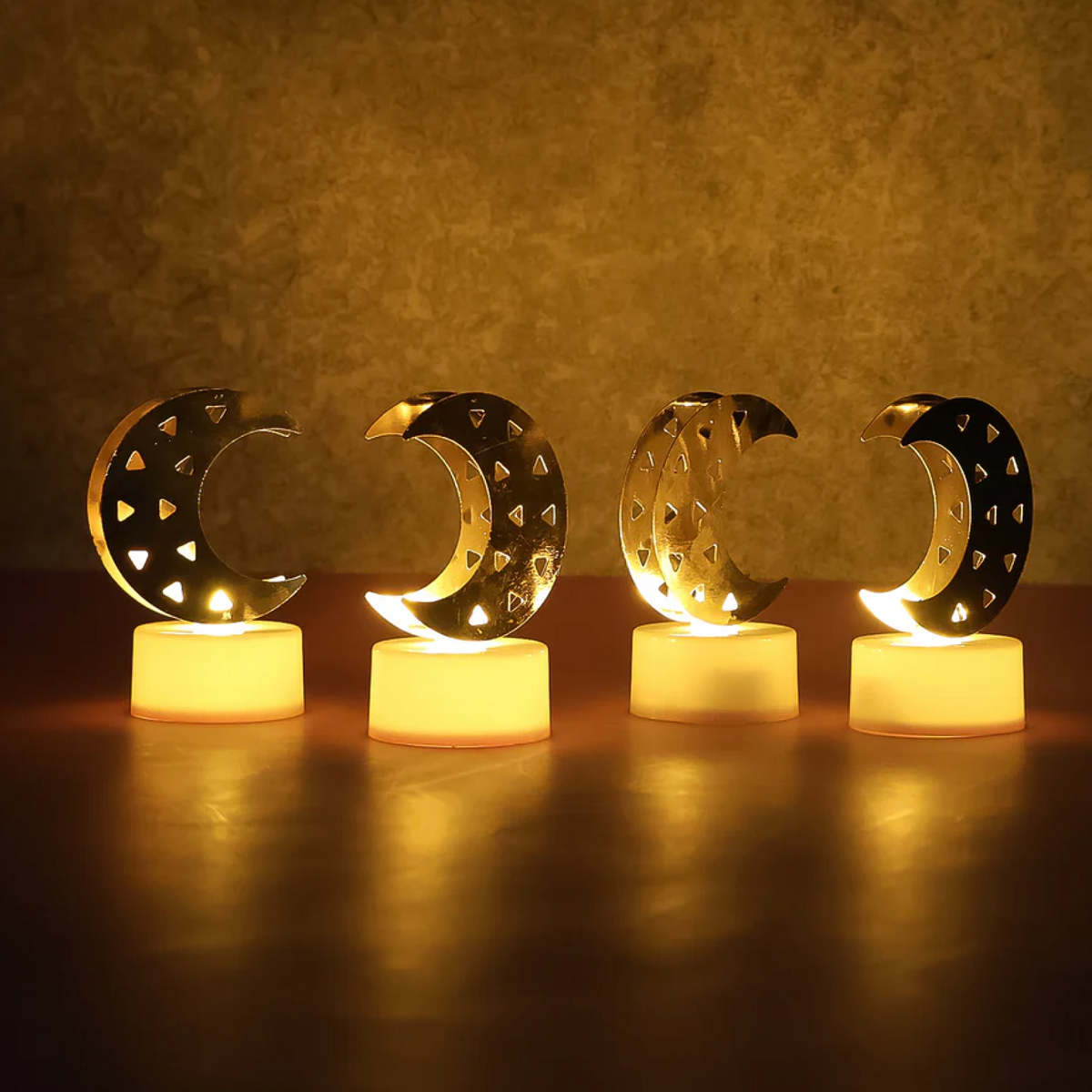 Decorative Moon Shaped Flameless LED Candles (12 Pc)