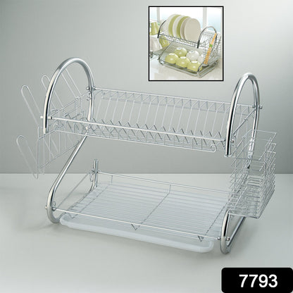 STAINLESS STEEL RECTANGLE DISH DRAINER RACK / BASKET WITH DRIP TRAY