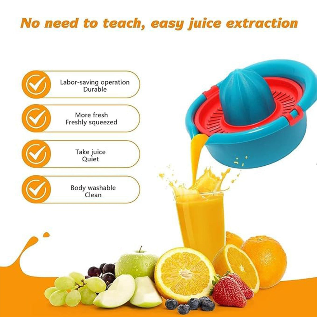 Supermom Plastic Premium Manual Hand Press Citrus Juicer (1 Pc)