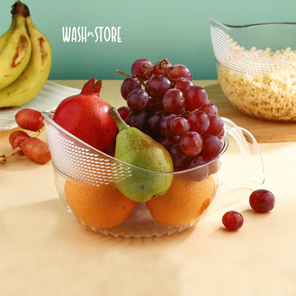 Supermom Multipurpose Transparent Plastic Bowl / Basket with Handle (1 Pc)