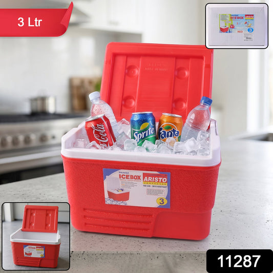 durable red ice storage cooler box travel use